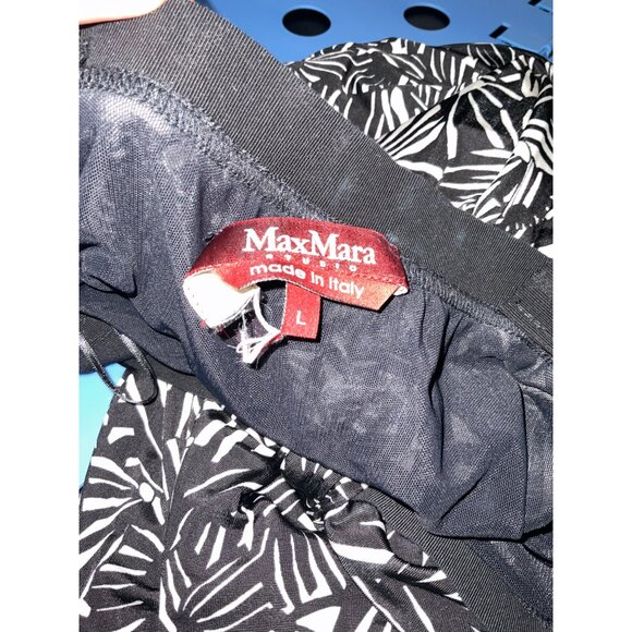 MAXMARA Printed Dress Jersey Knit in Black/White size Large - Picture 4 of 12